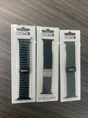 NEW Set of 3 NORTH Braided Apple Watch Bands 38/40/41mm & 42/44/45/49mm